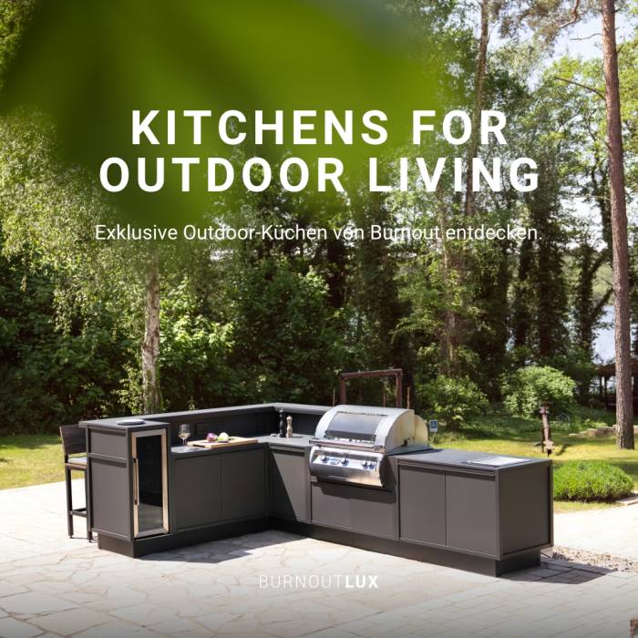 Burnout Kitchen grau im garten